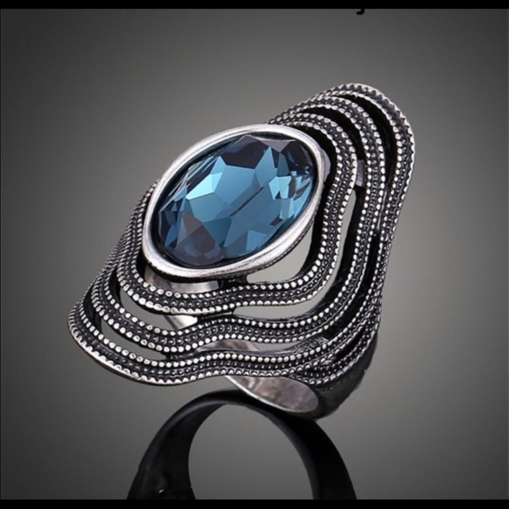 Vintage antique silver Bohemian ring